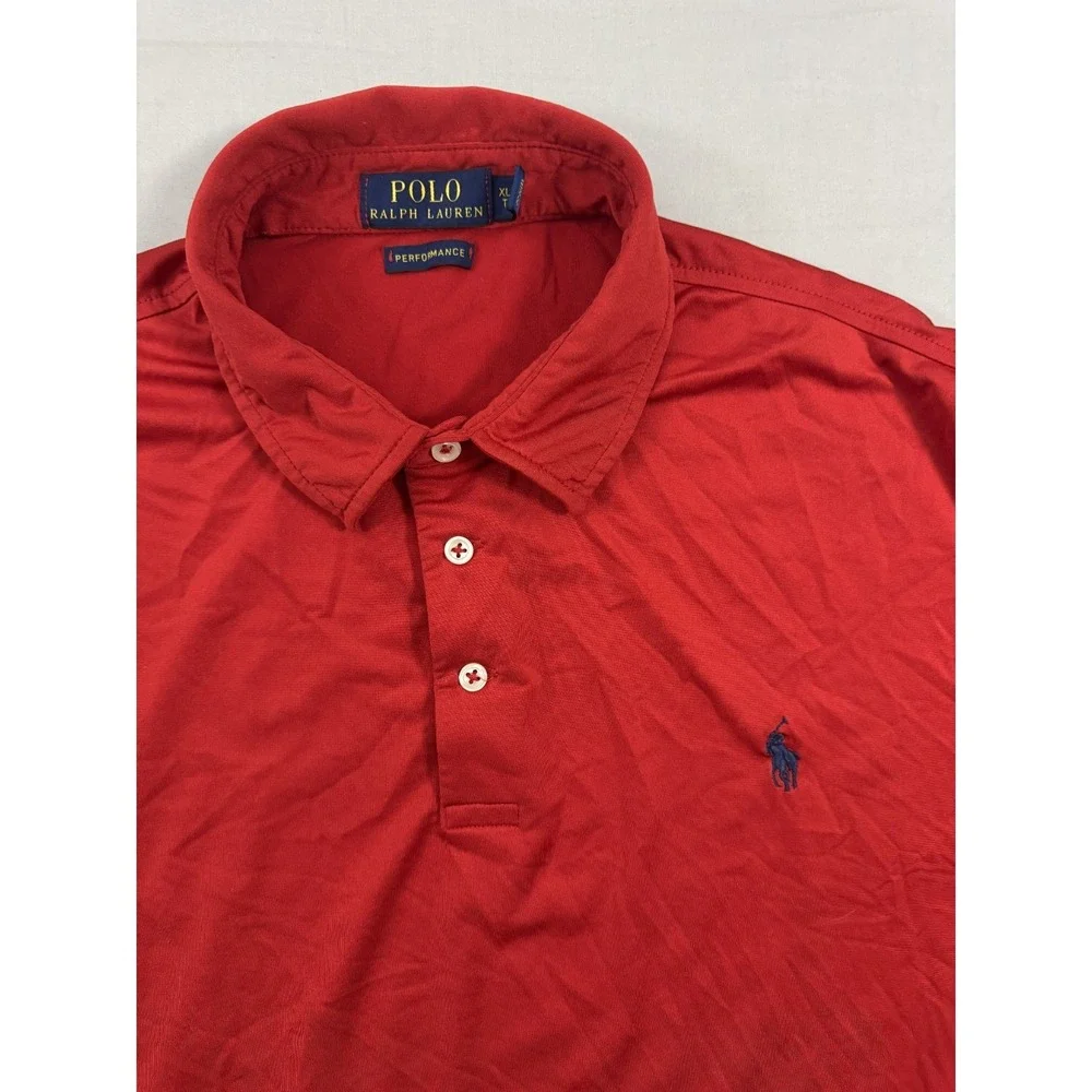 Polo Ralph Lauren Polo Shirt Mens XL Red Performance Golf Moisture Wicking Adult